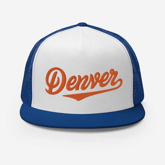 Retro Denver Broncos Blue and Orange 