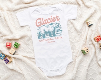 Baby Glacier National Park Grizzly Bear Montana-onesie