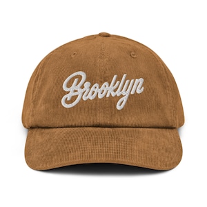 Brooklyn New York Classic Chapeau en velours côtelé brodé