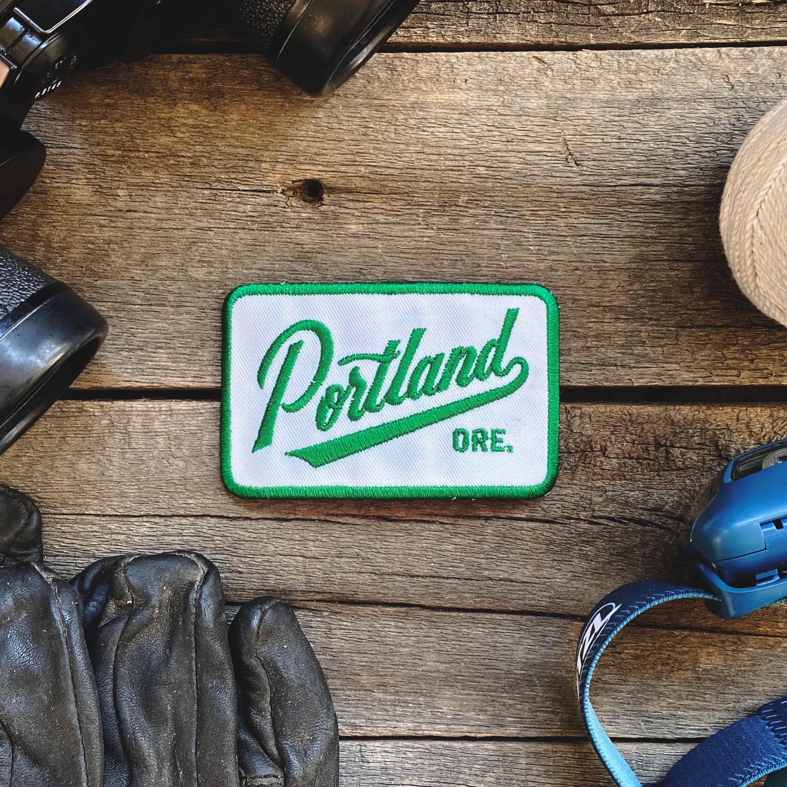 Portland Oregon Embroidered Patch Green and White