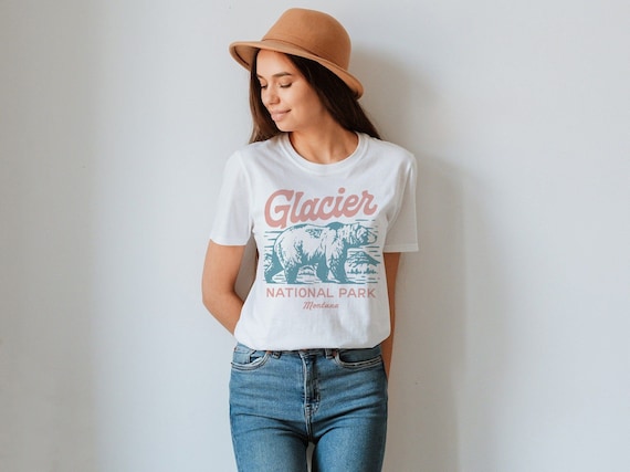 Vintage Glacier National Park T Shirt Retro Bear Montana Tee Vintage Glacier National Park T Shirt Retro Bear Montana Tee