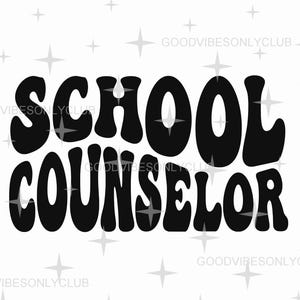 School Counselor SVG, School Staff SVG PNG, Retro Text School Shirt, Sublimation Design, Cut Files For Cricut & Silhouette, Digital Download