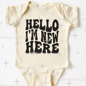 Hallo ich bin neu hier SVG PNG, Baby wachsen SVG, Neugeborene, Kleinkind, lustige Baby Sprüche, Baby Mädchen, Baby Jungen, neues Baby, digitaler Download Handwerk Dateien