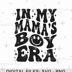 Barboteuse pour bébé de l'époque garçon de ma maman SVG PNG, texte ondulé rétro SVG, body nouveau-né, cadeau de baby shower, fichiers numériques créatifs pour Cricut/silhouette