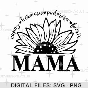 Girasol Mamá Svg, Madre Española Svg Png, Mamá Svg, Regalo inspirador para ella, Mamá Cita Svg, Mamá Svg Diseños, Mamá Svg, Descarga Digital