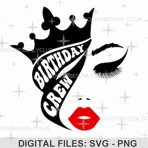Birthday Crew SVG PNG, Birthday Party SVG, Best Friend Matching Shirts, Trendy Sublimation Design, Digital Craft Files For Cricut/Silhouette