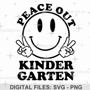 ピースアウト幼稚園SVG、スクールシャツSVG、最終登校日SVG、卒業式シャツ、クリカット＆シルエット用カットファイル、デジタルダウンロード