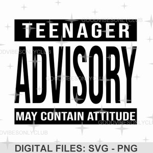 Funny Teenager SVG, May Contain Attitude SVG, 13th Birthday Shirt PNG, Sublimation Design, Cricut & Silhouette Craft Files, Digital Download