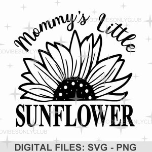 Mommy's Little Sunflower SVG, Baby Grow SVG, schattig peutershirt PNG, sublimatieontwerp, gesneden bestanden voor Cricut en silhouet, digitale download