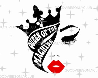 Queen Of The Machine PNG SVG, casino, spelersshirt slots, Las Vegas-ontwerp (digitale download)