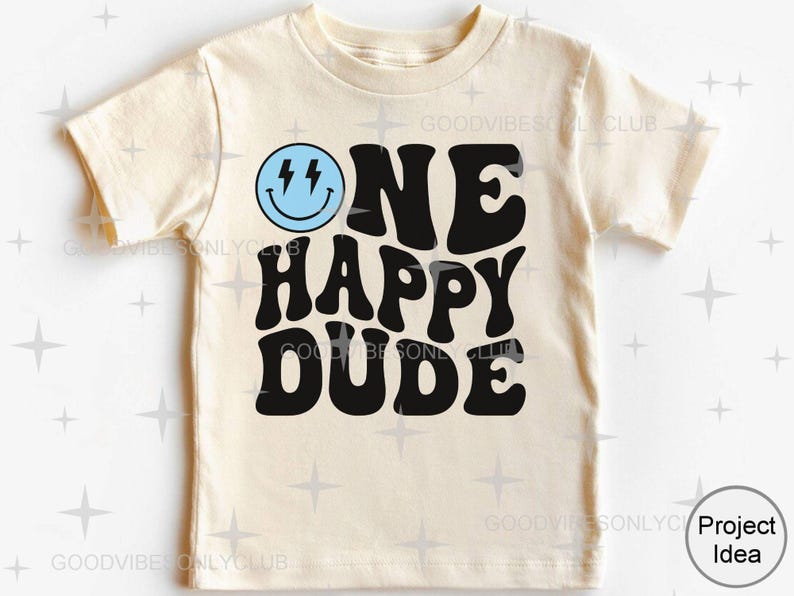 One Happy Dude SVG PNG: Retro 1st Birthday Design (digital Craft Files ...