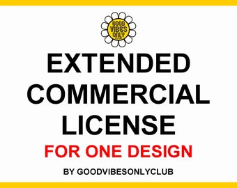 Licencia comercial extendida para UN diseño SVG/PNG: hasta 1000 ventas.