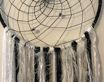 Skull Dreamcatcher: Fiber Art Wall Decor