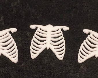 White Gothic Skeleton Ribcage Gothmas Ornament