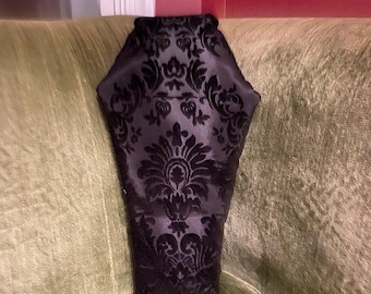 Textured Black on Black Design Coffin Pillow