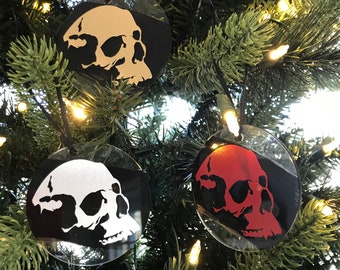 Gothic Skull Acrylic Christmas Ornament