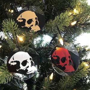 Gothic Skull Acrylic Christmas Ornament