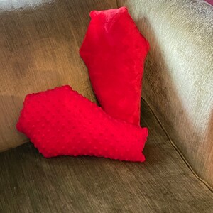 Textured Red Plush Coffin Pillow