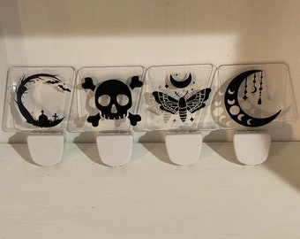Gothic Hall Night Light: Skull, Moon, Moth Decor
