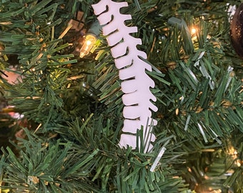 White Gothic Skeleton Spine Gothmas Ornament