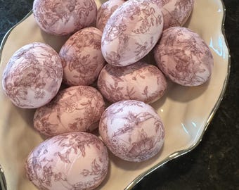 One Dozen Pink and Mauve Flower Easter Eggs