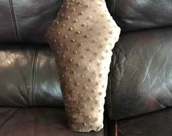 Textured Brown Plush Coffin Pillow