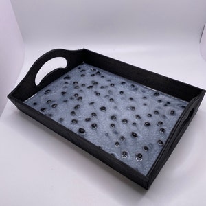 Mini Gothic White and Black Pebble Tray