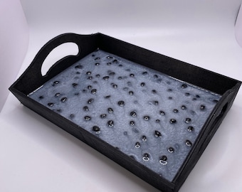 Mini Gothic White and Black Pebble Tray