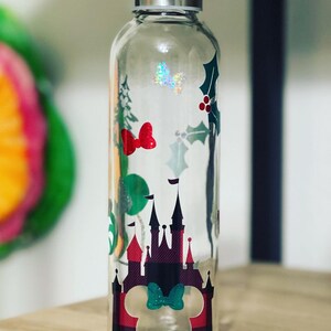 Christmas Disney Inspired Glass Water Bottles