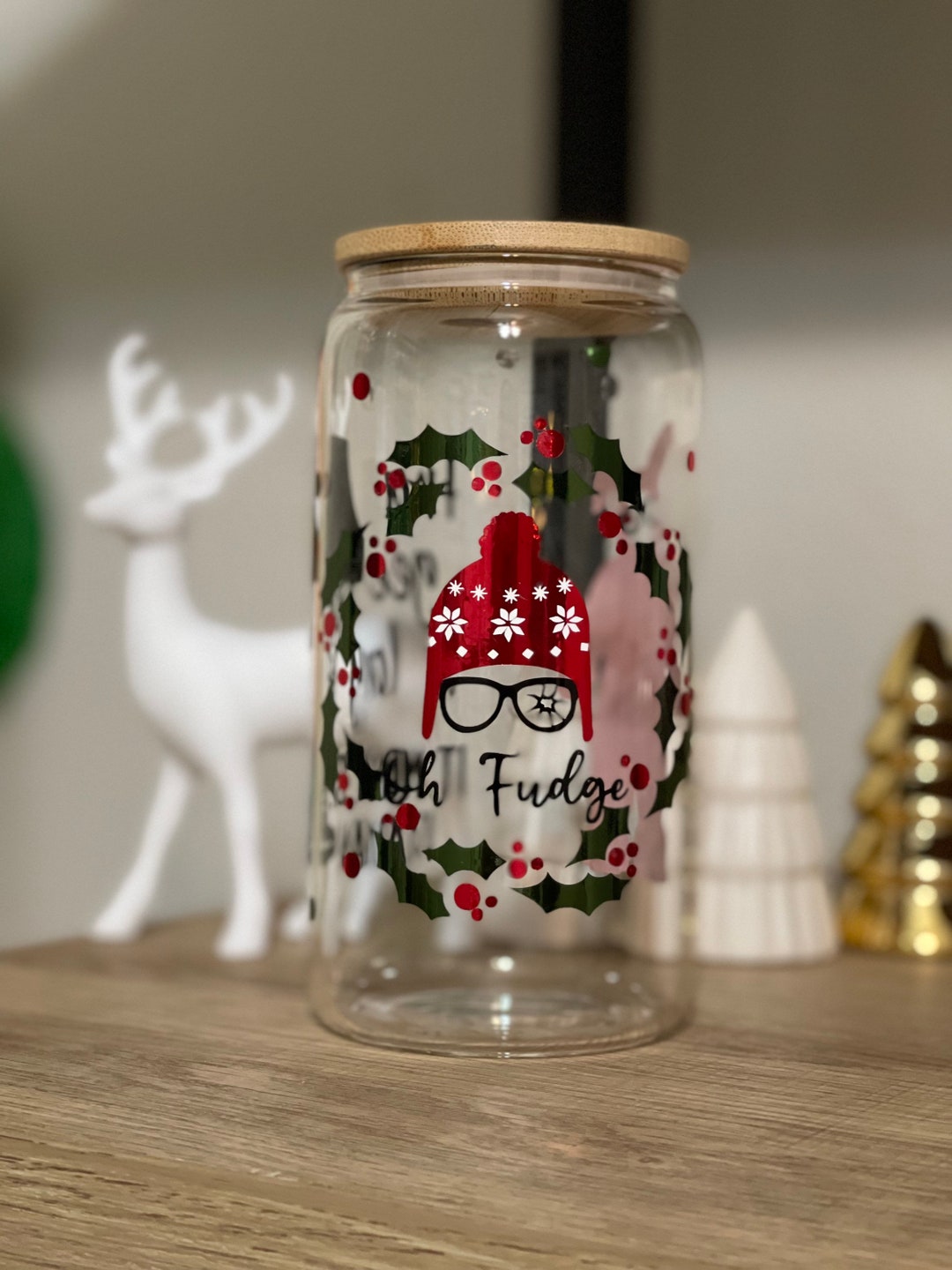 A Christmas Story Glass Can Tumbler Etsy