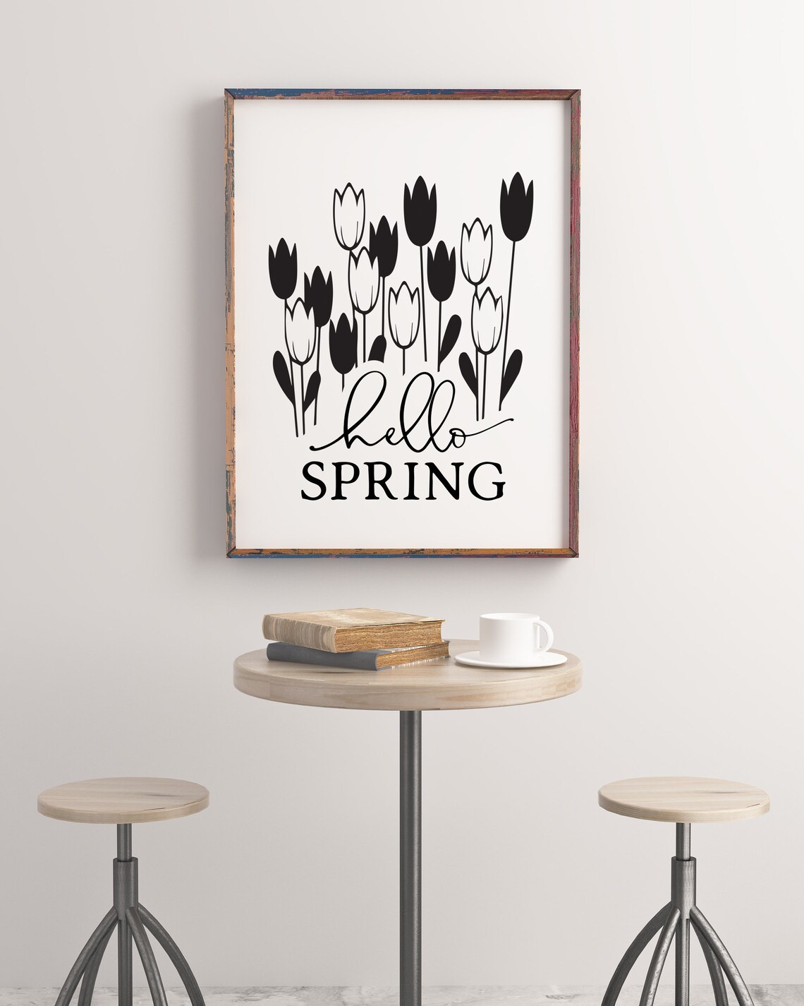 Hello Spring Printable Wall Art Spring Wall Decor Office Etsy