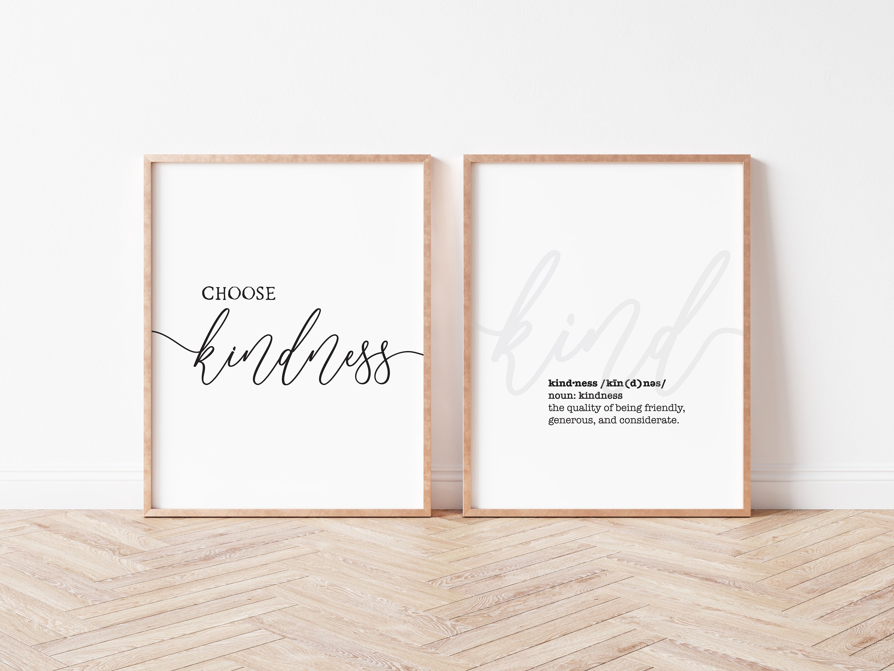 Wall Decor Set of 2 / Choose Kindness Digital Print / Instant Etsy