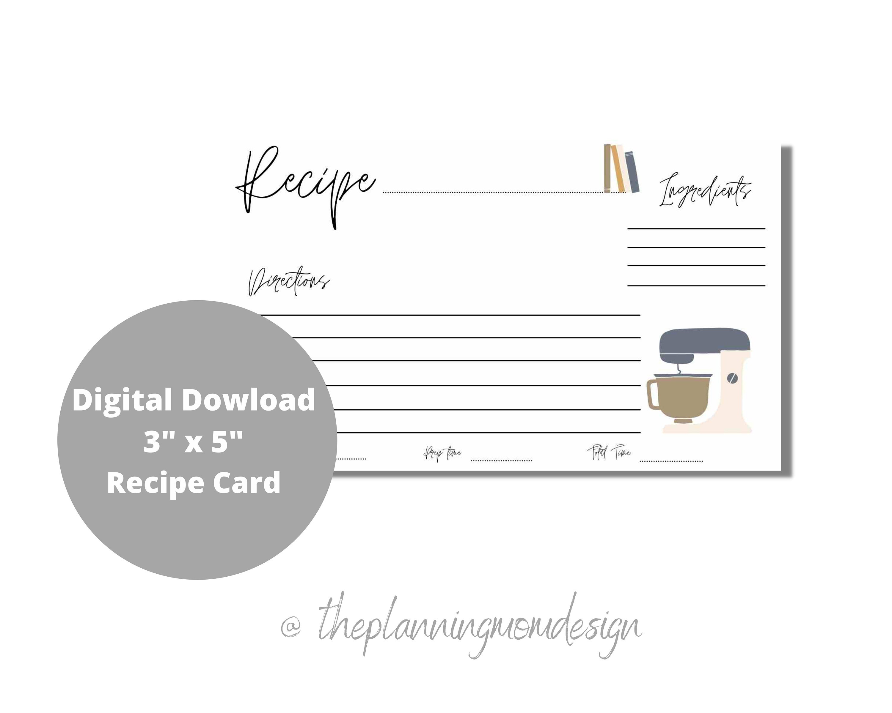 Recipe Card Etsy