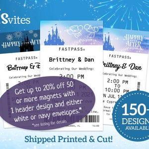 Pacchetto magnetico esclusivo fino al 20% di sconto: scegli 1 intestazione per Disney FastPass Save the Dates con supporto magnetico