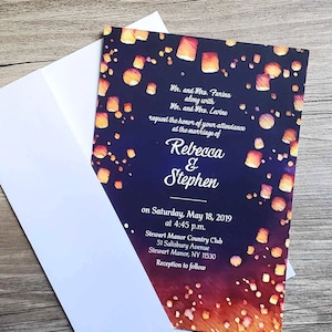 Disney Tangled Wedding Invitations Cardstock or Magnet Birthday/Anniversary/Wedding Invites image 1