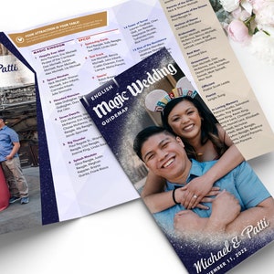 50th Anniversary Disney World Park Wedding Guide Map Brochure Professionally PRINTED & SHIPPED- Fully Customizable