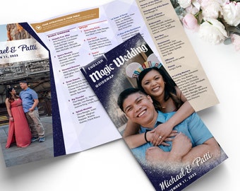 50th Anniversary Disney World Park Wedding Guide Map Brochure Professionally PRINTED & SHIPPED- Fully Customizable