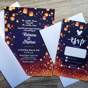 Disney Tangled Wedding Invitations Cardstock or Magnet Birthday/Anniversary/Wedding Invites image 2