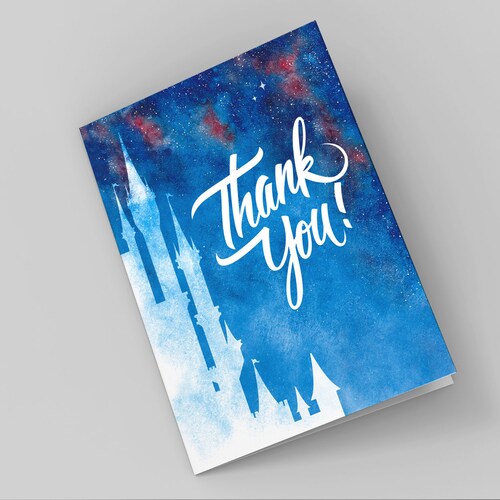 Disney Castle Wedding Thank You Cards folded Blank Inside Etsy