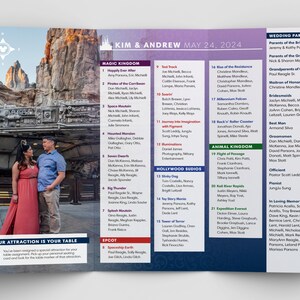 2023 Disney World Park Wedding Guide Map Brochure Professionally PRINTED & SHIPPED Newest Version Fully Customizable image 3