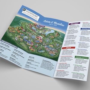 Disney World Classic Wedding Brochure Guide Map Style For Your Disney Wedding/Anniversary/Reunion/Event CUSTOMIZABLE Shipped Folded image 5