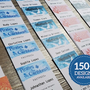 Disney Fast Pass Escort/Seating Cards (Printed & Cut) Available as Magnets for Wedding/Birthday/etc