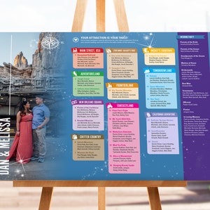 NUEVO póster con el mapa de asientos del mapa de Disneyland Park/montado en espuma, actualizado para 2022: úselo con tarjetas de asientos y mapas guía Fastpass
