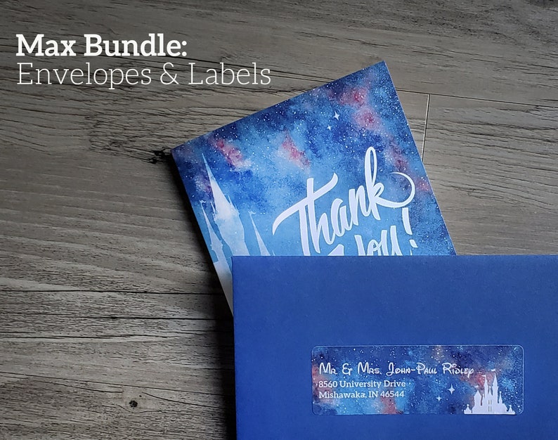 Disney Castle Wedding Thank You Cards folded Blank Inside Etsy