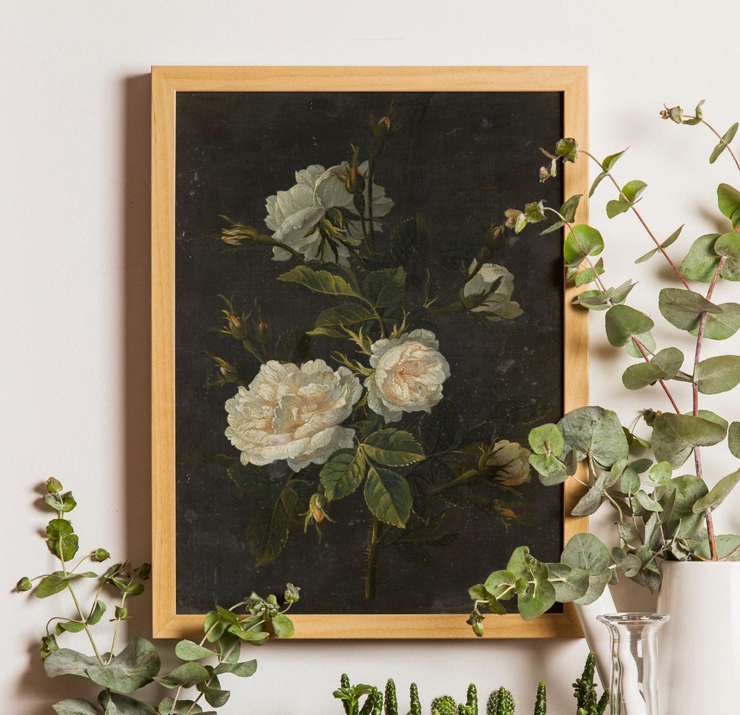 White Roses Vintage Art Print: French Still Life Painting - Etsy