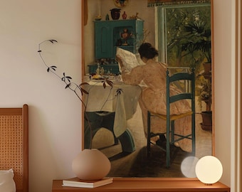 Woman at Breakfast Painting, L.A. Ring, Breakfast painting, Woman Art, Vintage Poster, Fine Art Poster, Art Reproduction, Vintage art