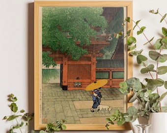 Kawase Hasui Early Summer Rain Print, Japanese Ukiyo-e Wall Art (Reproduction)