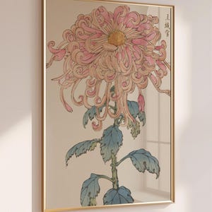Vintage Japanese Chrysanthemum Print: Keika Hyakugiku Botanical Art