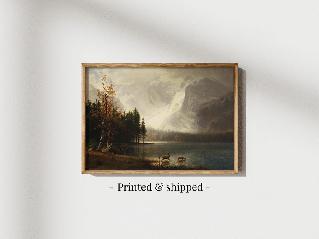 Vintage Mountain Lake Landscape Art Print: Estes Park, Colorado - Etsy