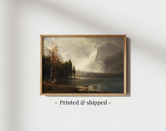 Vintage Mountain Lake Landscape Art Print: Estes Park, Colorado